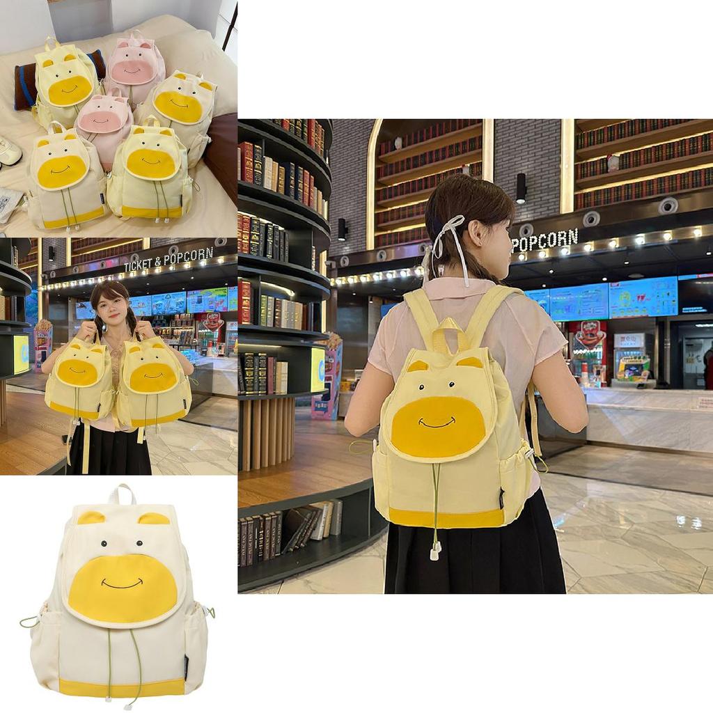 Style Cute Canvas Backpack With Zipper Closure And Internal Organizer For Daily Use