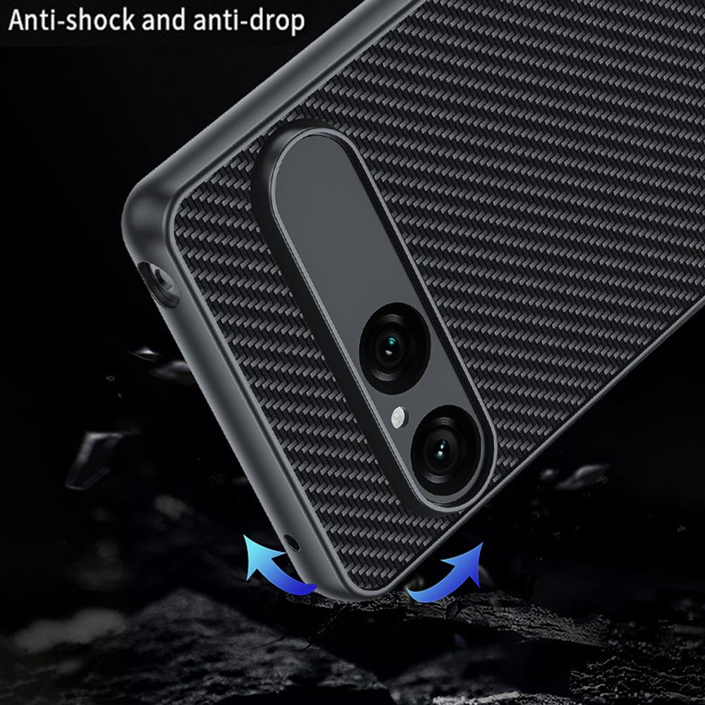 Etui dla Sony Xperia 10 VII Luksusowe Etui Ochronne z PU-Skóry o Teksturze Włókna dla Sony Xperia10 VII Capa Wstrząsoodporna Funda