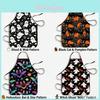 Halloween Ghost Pumpkin Bat Print Waterproof Apron For Cooking And Outdoor Barbecue