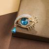 Yousheng Women Brooch Blue Sparkling Rhinestones Angel Teardrop Shape Lapel Pin Suits Coats Bags Scarves Badge Versatile