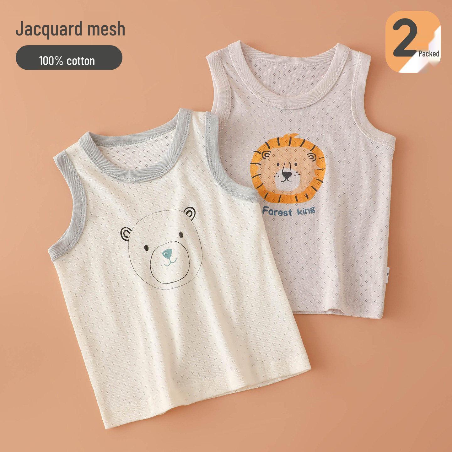 Children s Cartoon Cotton Sleeveless Summer Vest Size 110 (Height ~100cm)