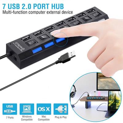 HUB USB 7 în 1 Adaptor splitter USB 3.0 cu control comutator Stație de andocare USB de mare viteză de 5 Gbps pentru computer laptop