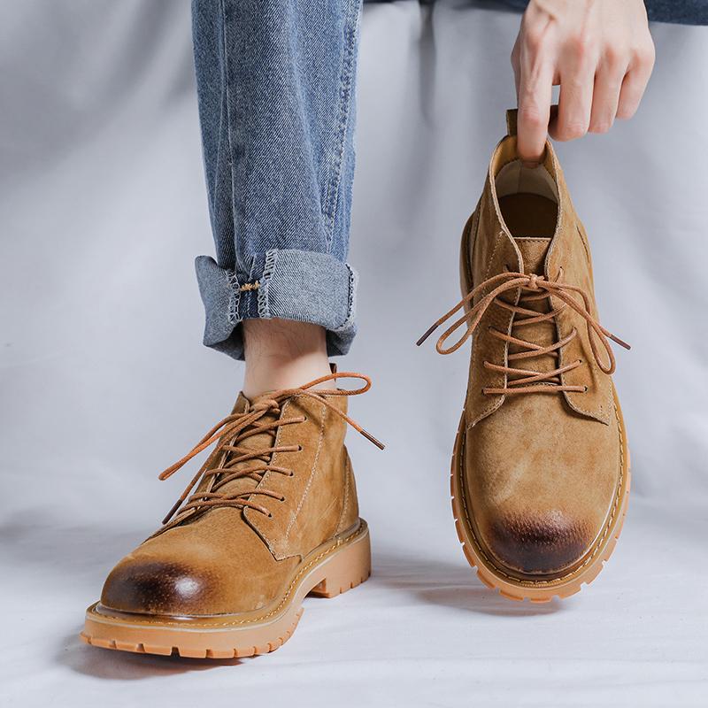 Men's Ankle Boots 2024 Winter Mid Top Boots Outdoor Boots Luxury Brands Classic Design High Top Men Casual Shoes Autumn Choice