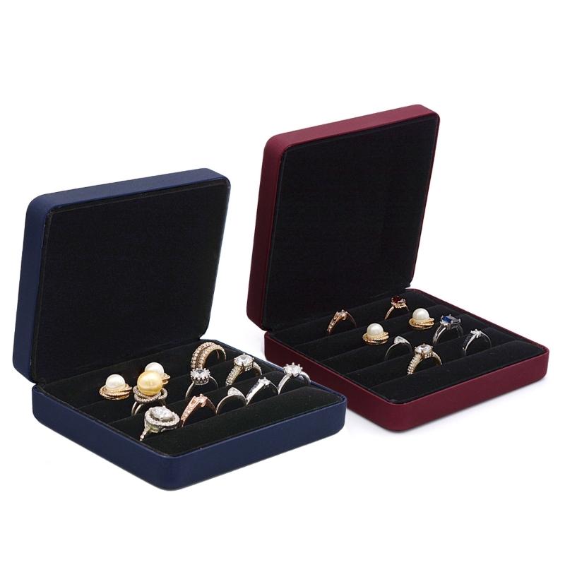 Jewelry-Ring Organizer Box Portable Small Storage Display-Case Fashion Ring Tray Holder Showcase for Travel or Home
