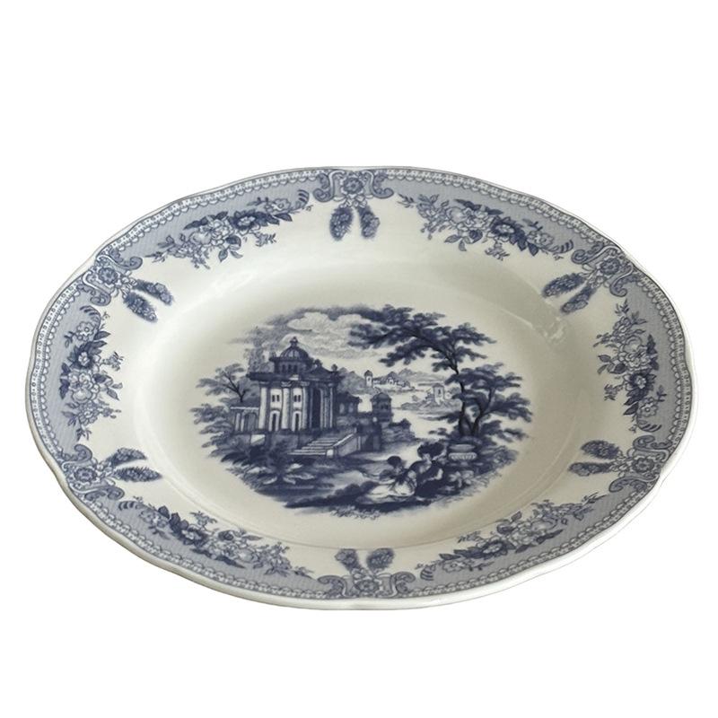 Retro Manor Ceramic Tableware Coffee Cups And Saucers Underglaze Color Ceramic Bowls And Plates Light Luxury Premium Plates Rice Bowls