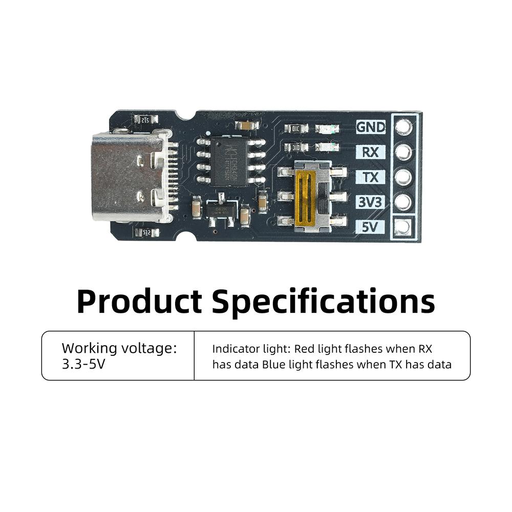 USB TO TTL UART Adapter CH340N Chip Plug And Play Serial Converter For Embedded System Debug Firmware Download
