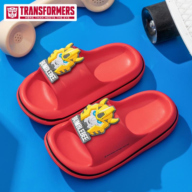 Children's Slippers Light Bottom One-word Drag Cute Cartoon Boy Home Summer Sandals