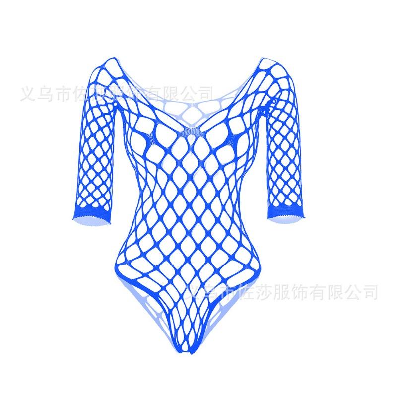 Sex Underwear Hollow Mesh One-piece Mesh Stockings Three-point Bikini Long Sleeves