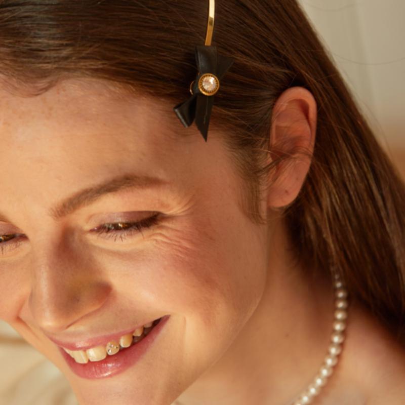 L’OMBRILLANT Petit Ribbon Haarnadel-Set (SCHWARZ)