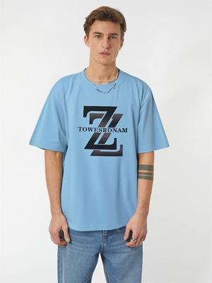 T-shirt ample à manches courtes pour homme grande taille motif Z 100% coton