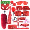 Sex toys for Women Bdsm Sex Bondage Set Handcuffs Whip 40CM Fox Tail Anal Plug Adult Games