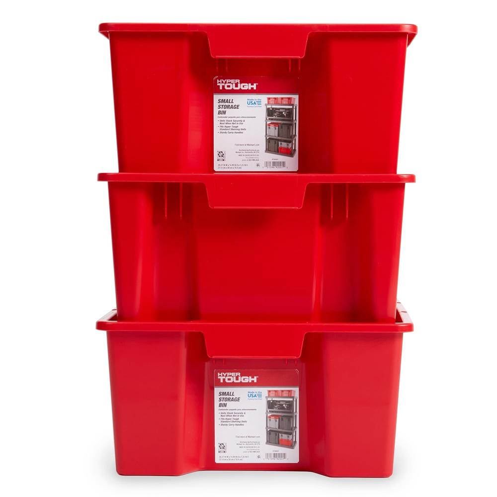 Durable Plastic Stacking Storage Bin 14.7 Gallon Nestable Organizer Garage Home Office Industrial Use Heavy Duty Containers
