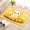 Cute Cartoon Bear Door Mat, Yellow Floral Garden Entry Rug, Soft Non-Slip Floor Mat for Kids Bedroom, Spring Decor