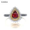 Lindon Classic Copper Alloy Zircon Ring Ladies Jewelry Wedding Promise Party Gift