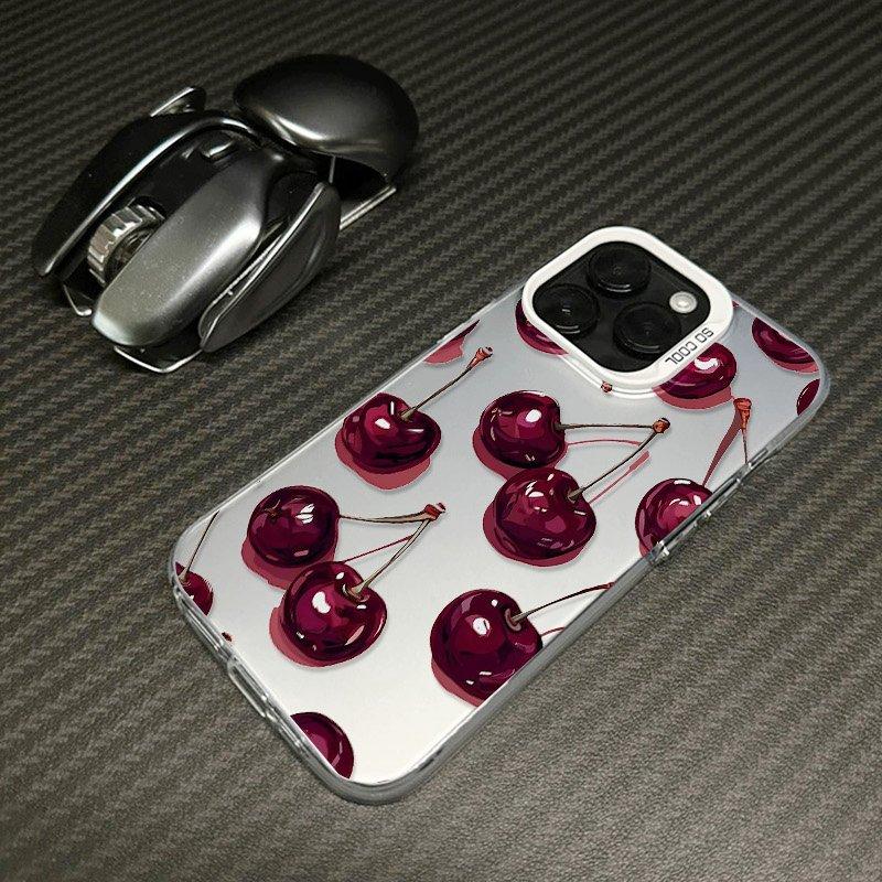 

Retro Cherry Art Resistant Phone Case for iPhone 17 16 15 14 13 12 11 Series Pro Max Plus Double Layer Protection iphone 14 Pro