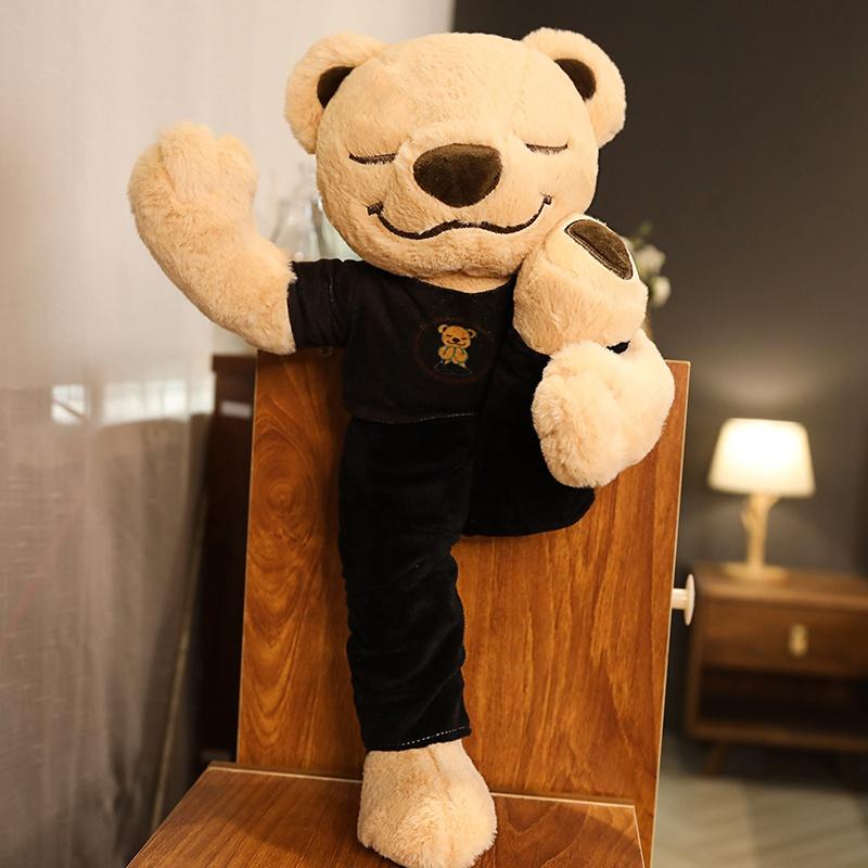 40cm Kreatives Yoga-Bär-Stofftier Weich Gefüllt Cartoon-Tier Verschiedene Aktionen Bärenpuppe Lustiges Geschenk Für Kinder Baby Mädchen