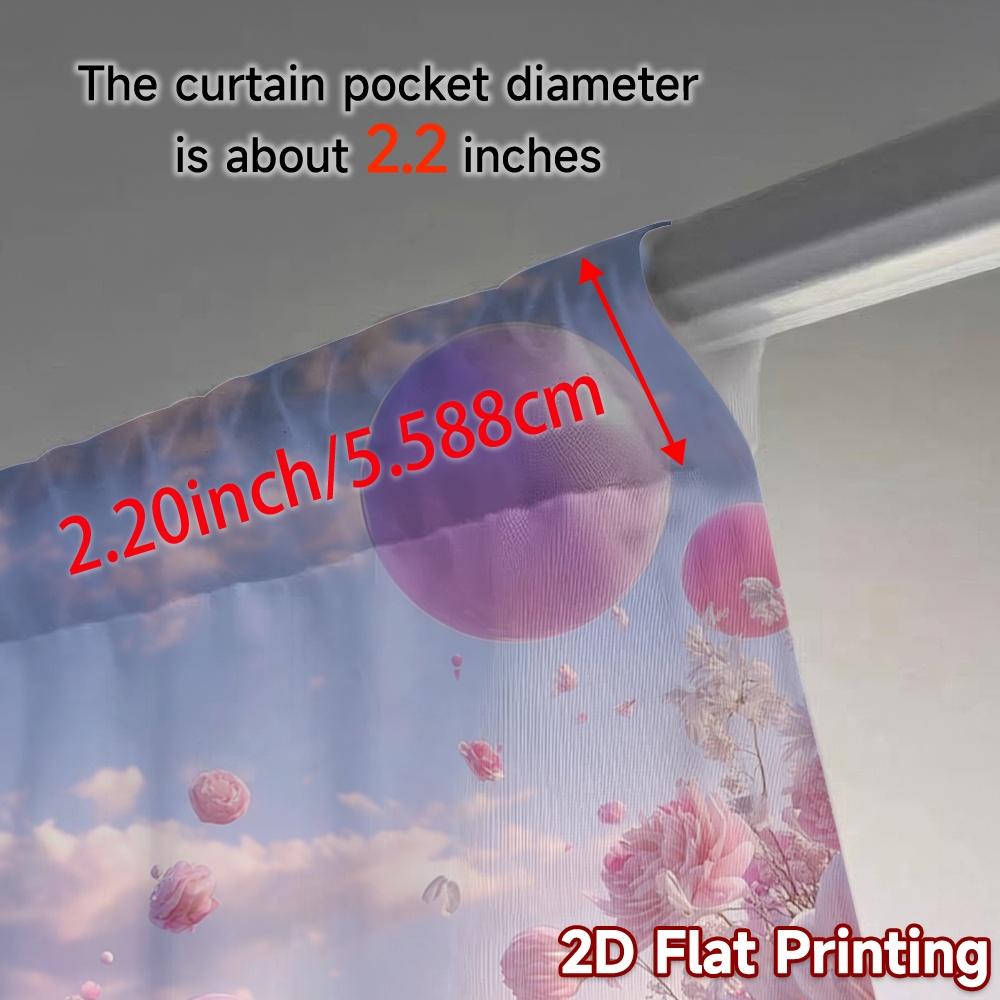 Flat Printing Curtains Without Rod Blossomdreams Chic Curtain Durable Polyester Room Decor Living Set Of 2 Made