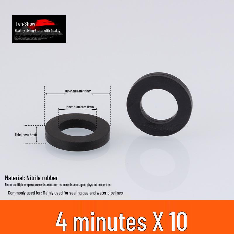 

4-6mm Black Nitrile Rubber Washer Seal for Water Heater, Waterproof and Thickened