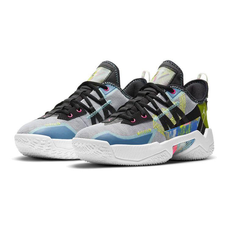 Air Jordan One Take 2 GS Wolf Grey Aurora Green Kids Sneakers Black Fireberry CZ0840-003