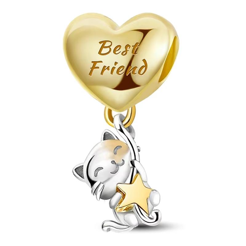 Miedziany Personalizowany Uroczy Kameleon Wisiorek Charms na Bransoletki DIY Damska Wysokiej Jakości Modna Biżuteria