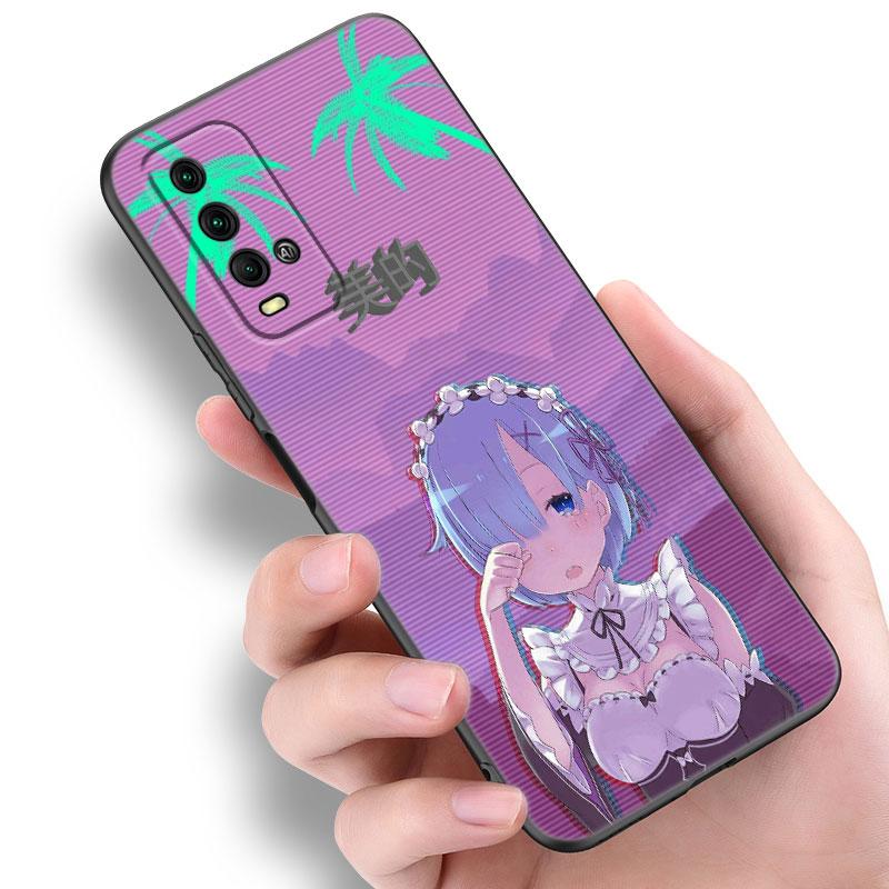 Anime Vaporwave Glitch Phone Case For Xiaomi Redmi Note 5 6 9T K20 K40 K50 Pro 7A 8A 9A 9C 9i 10A 10C A1 S2 TPU Black Cover
