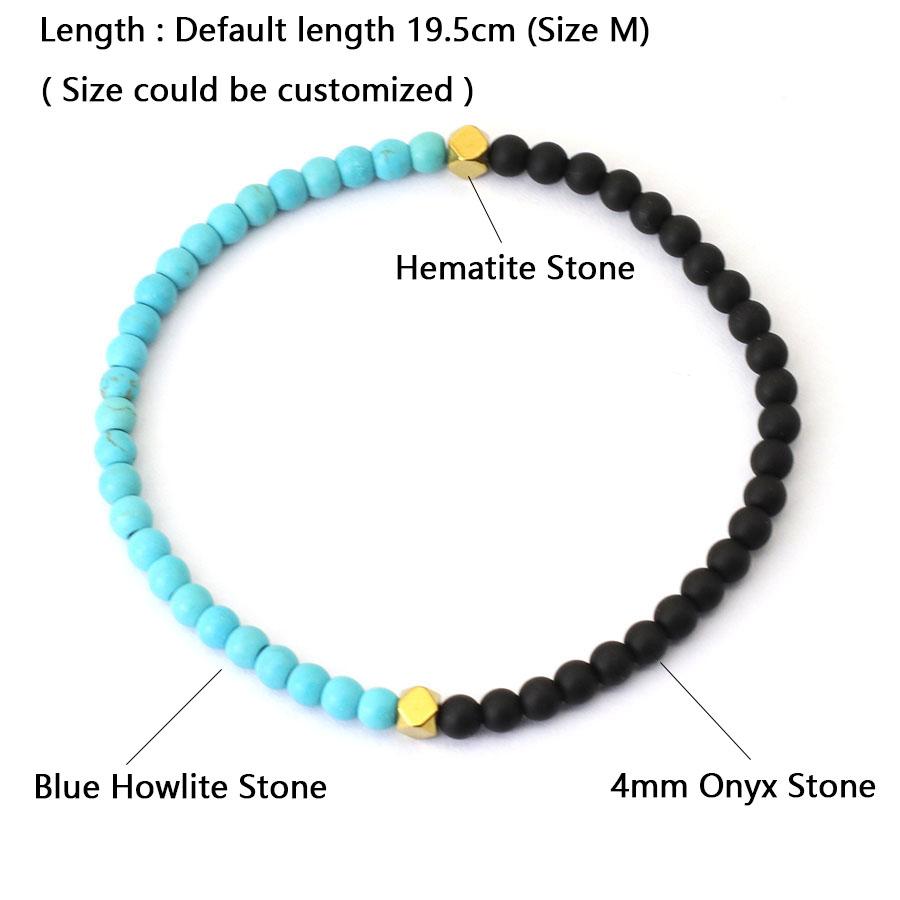 Noter New 4mm Bracelet Beads Men Classic Bicolor YingYang Stone Braclet Meditation Jewelry Pulsera Hombre Tiger Eyes Braslet