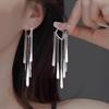 Super fairy temperament exaggerated long tassel water drop earrings women's light luxury high-end metal sequined earrings Internet celebrity earrings