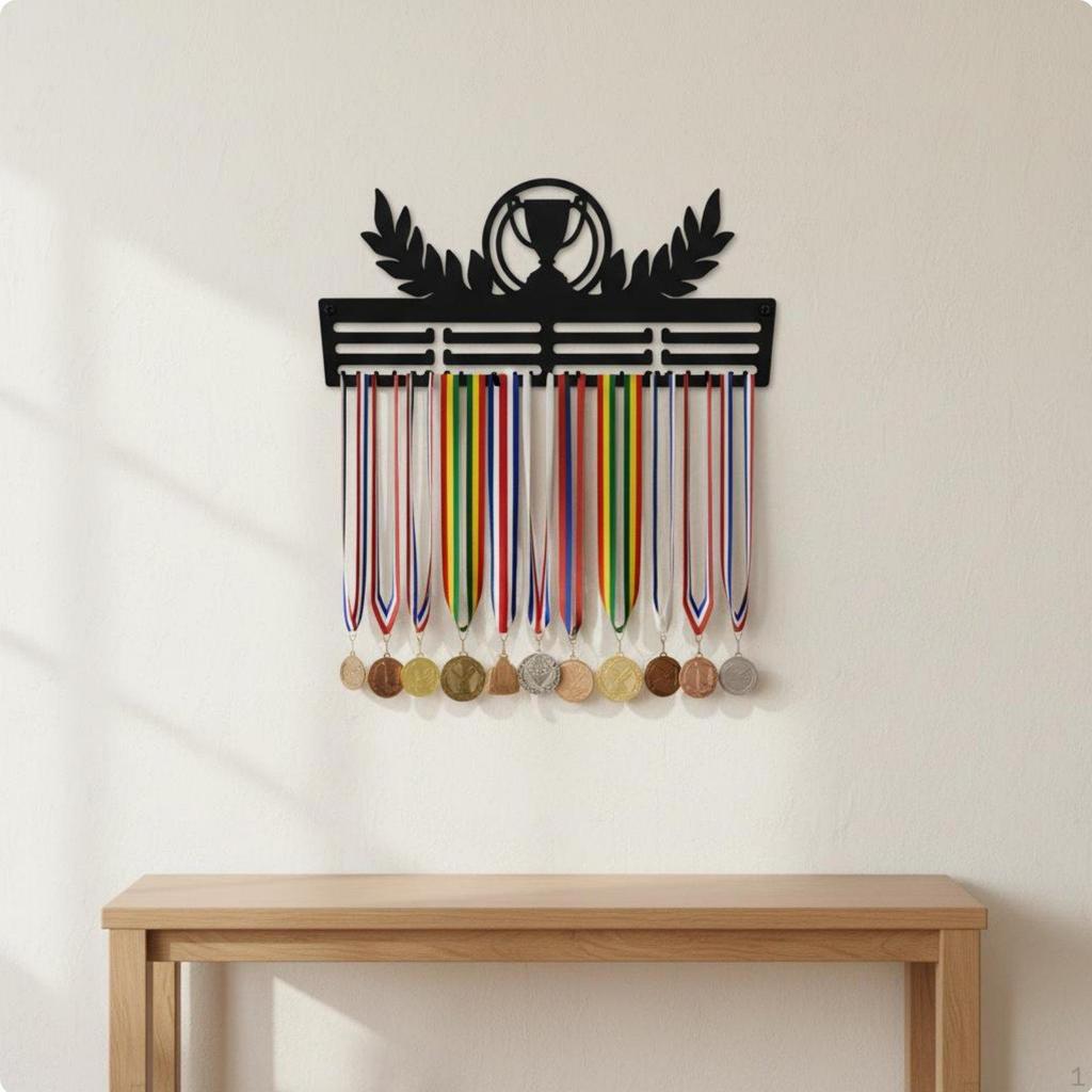 Metal Medal Display Rack Holds Up To 30 Medals Sports Holder High Capacity Wall Mounted Award