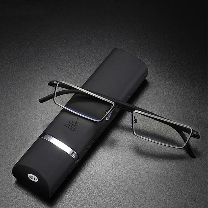 Reading Glasses with Box Vintage Business Half Frame Women Men Finished Presbyopic Eyeglasses Eyewear with Diopter +1.0 To +4.0