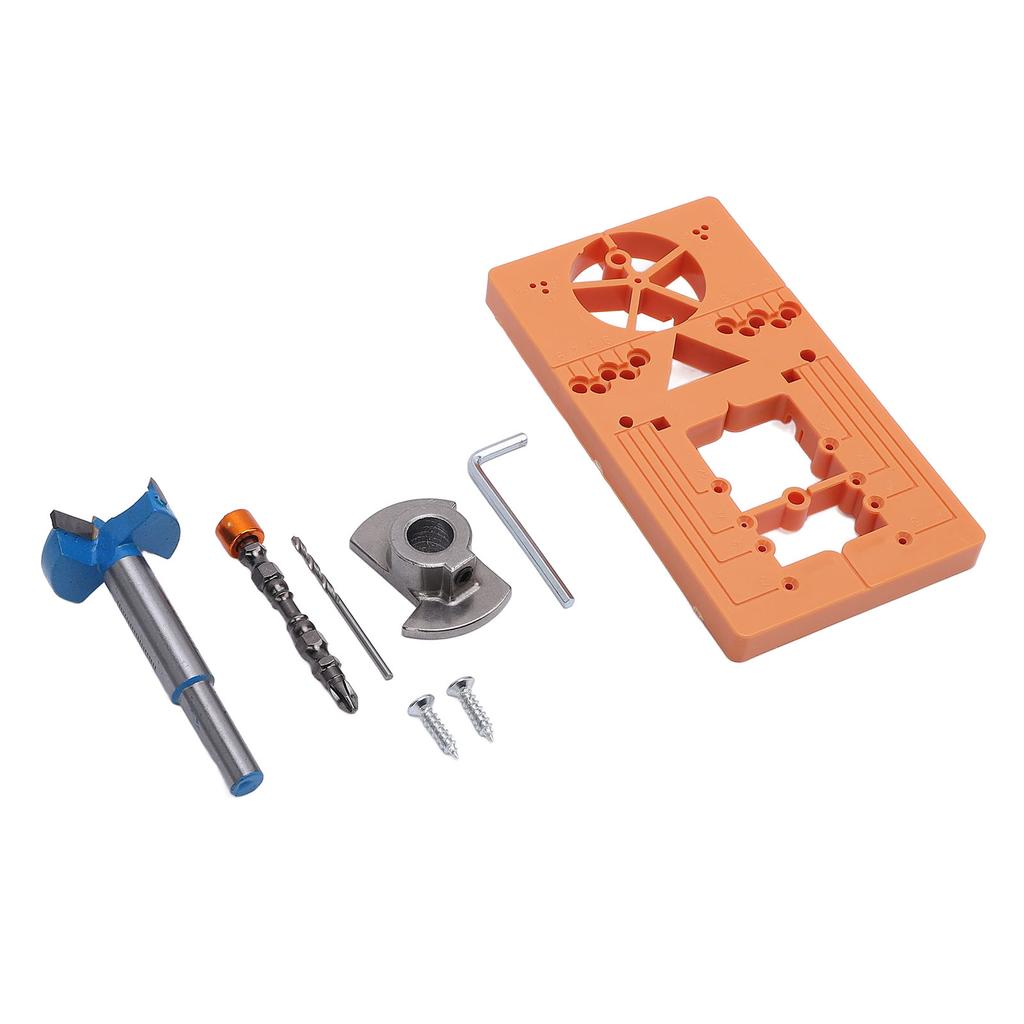 Hinge Jig Kit Concealed Adjustable Cabinet Door Metal Drill Guide 35mm for Woodworking