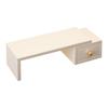 White Computer Monitor Stand with Drawer - Desk Riser for Girls
