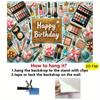 2D Happy Birthday Makeup Backdrop Cosmetic Party Photography Background