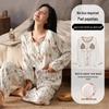 2025 Women's Cloud Cotton Cardigan Set with Chest Pads - Spring & Autumn Pure Cotton Long Sleeve Homewear