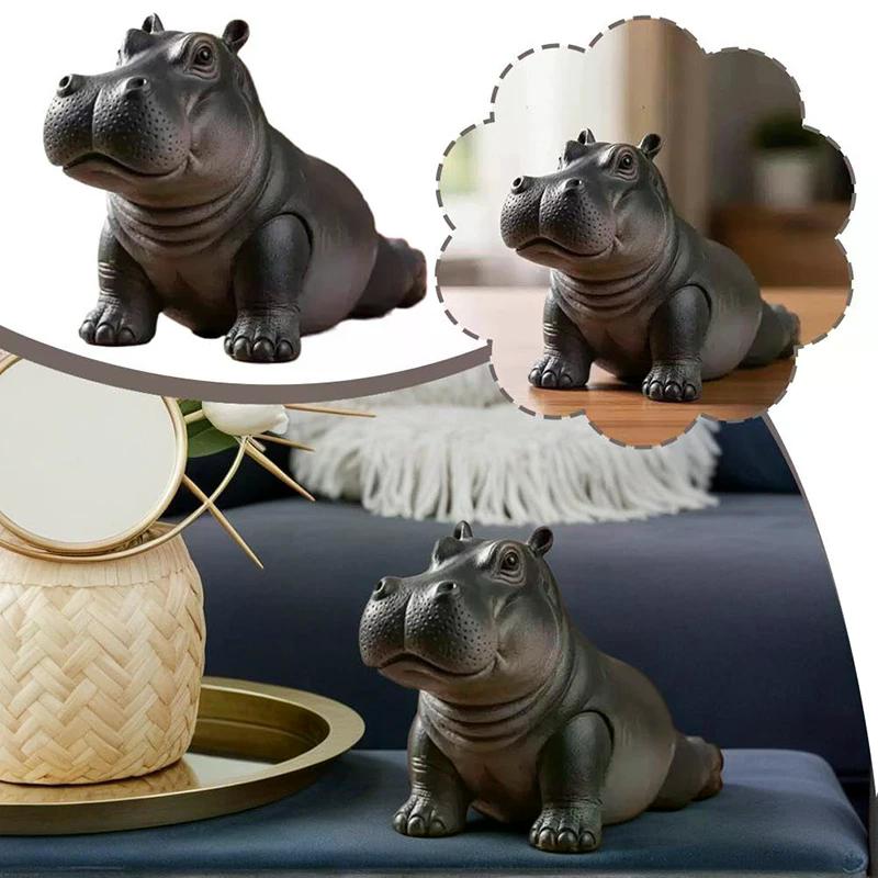 Handcrafted Yoga Master Hippo Statue Resin Hippopotamus Figurine Hippo Figurine Yoga Statue Meditation Hippopotamus For Home