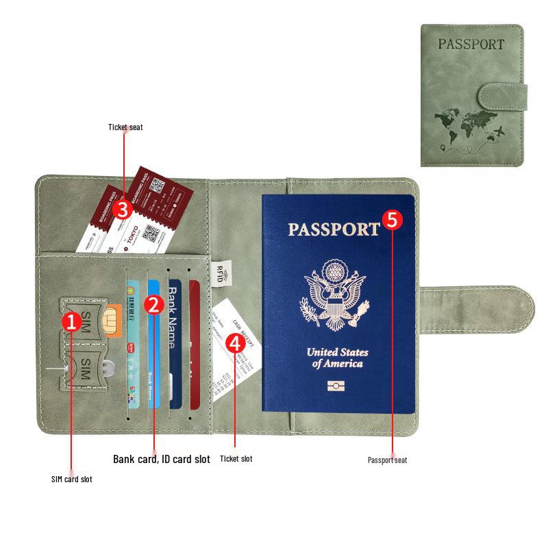 Customizable PU Leather Anti-Magnetic Passport Holder with Magnetic Buckle and Enterprise Logo