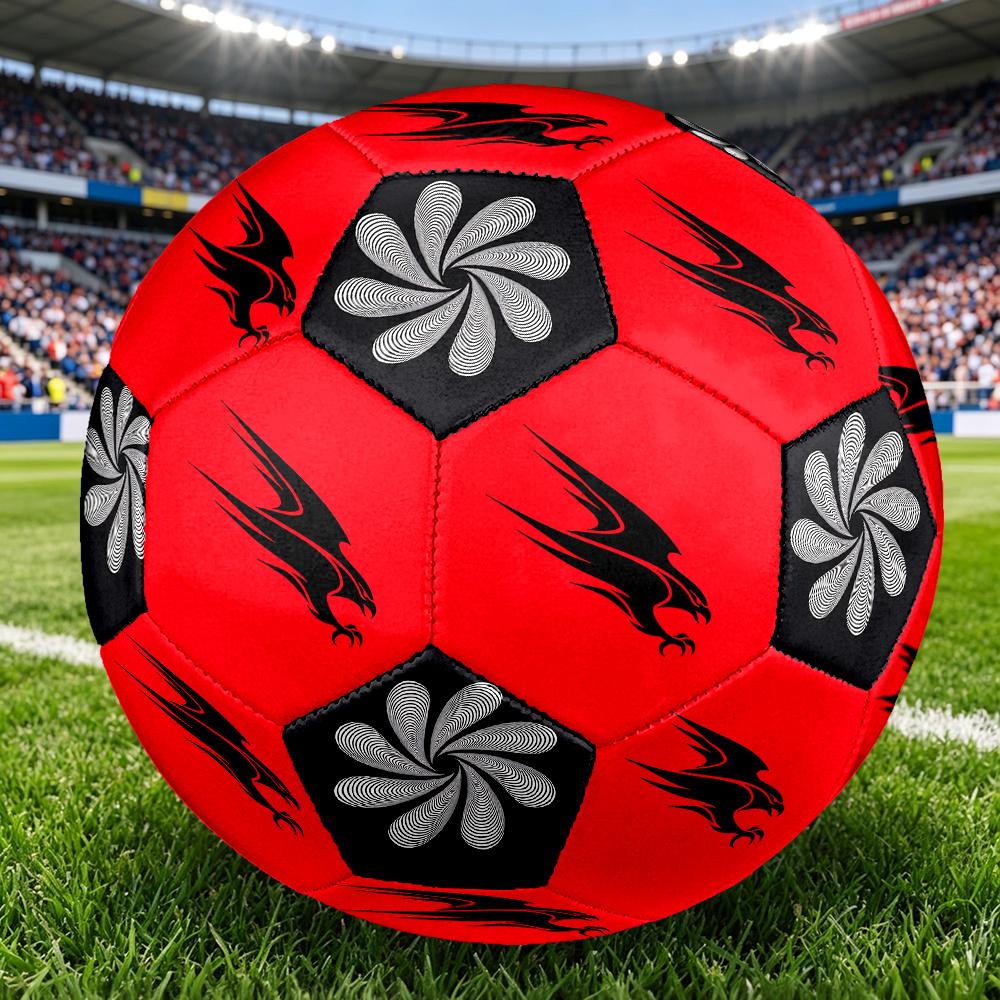 1PC Eagle Flight Symbol Optical Illusion Flower Soccer Ball Size 5 Football Machine Sewn Indoor/Outdoor Universal Football Surprise Collection N64