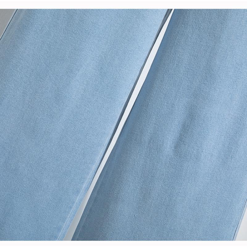 DIMANAF 2025 Autumn Plus Size Jeans New Women Blue Fashion Loose Pleated Vintage Pants