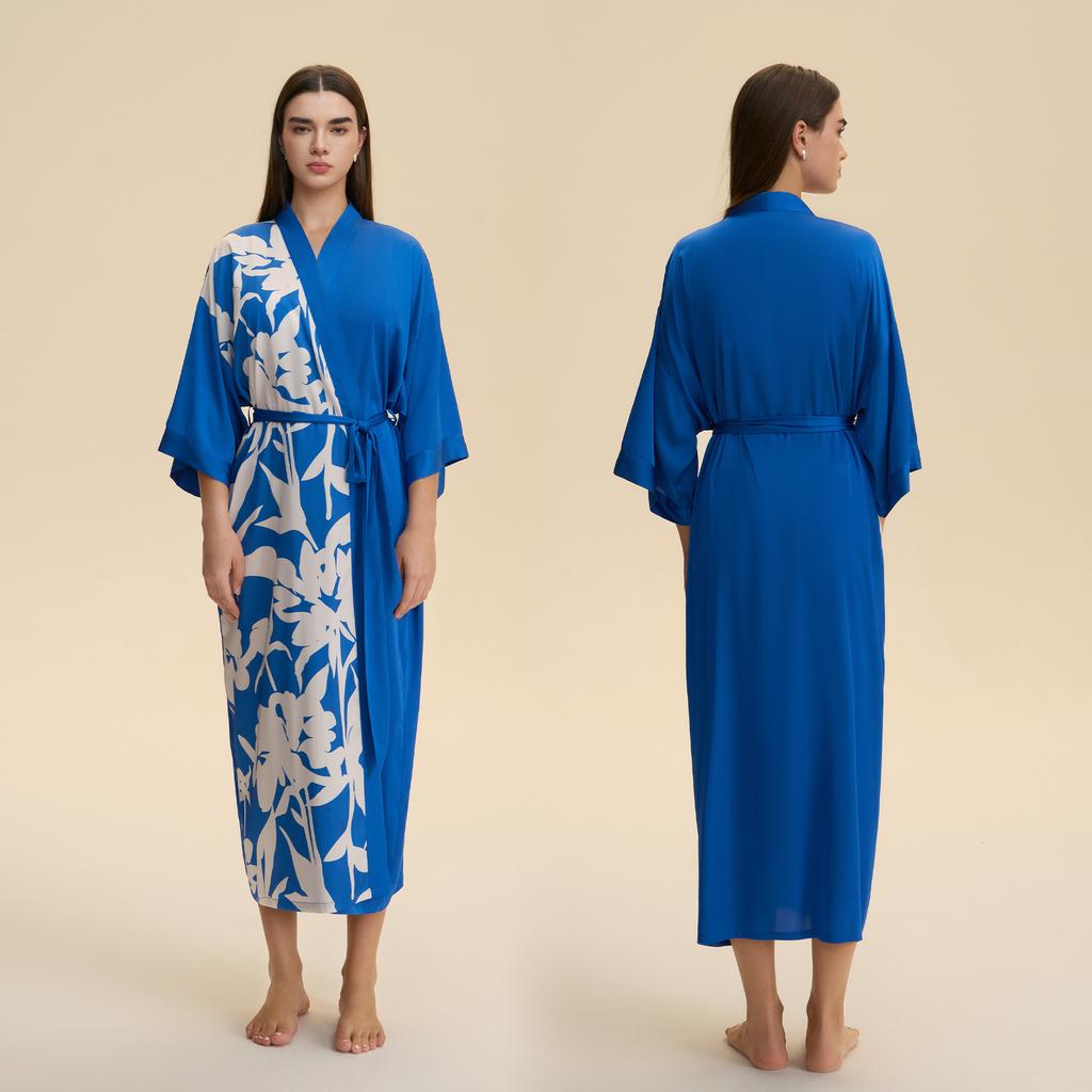Silk Robes for Women V Neck Satin Bathrobe Long Robe Lightweight Sexy Sleepwear Kimono Robe Women's Cover Up Long Sleepwear Bathrobe Bachelorette Robe