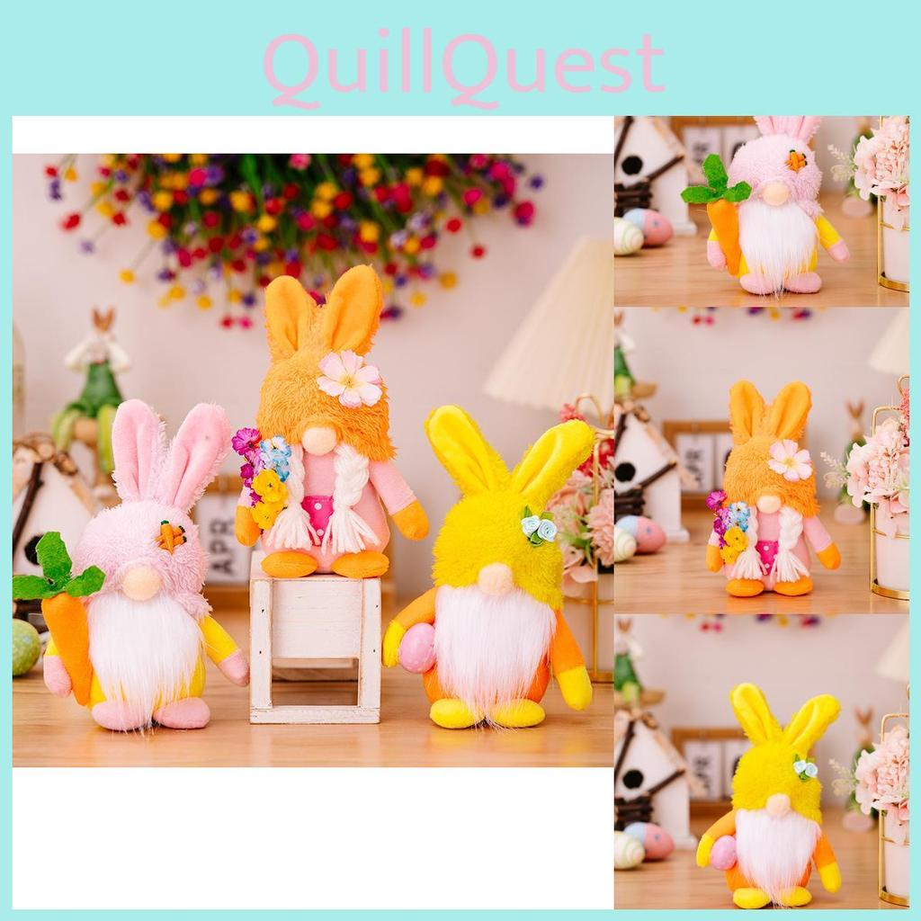 Colorful Plush Easter Bunny Rudolph Figurine For Festive Spring Decorations