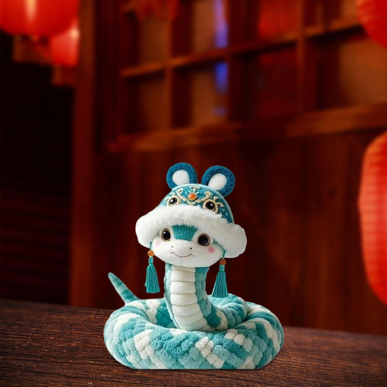 

Китайский Год Змея Плюшевая Игрушка Талисманы Счастья для Гостиной Общежития Дома Blue 25cm