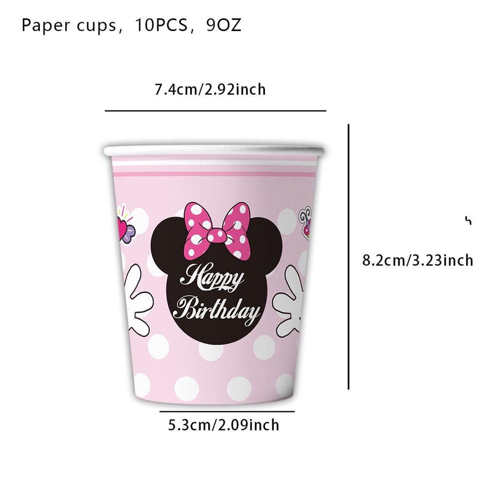 Minnie Mouse Birthday Party Supplies Pink Minnie Balloon Cup Plate Banner For Kids Girls Party Favor Gifts Baby Shower Decor