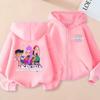 K-Pop Demon Hunters Zip Jacket Rumi Mira Zoey Cartoon Printed Children Clothing Casual Outerwear Hooded Coat Girls Clothes Gift