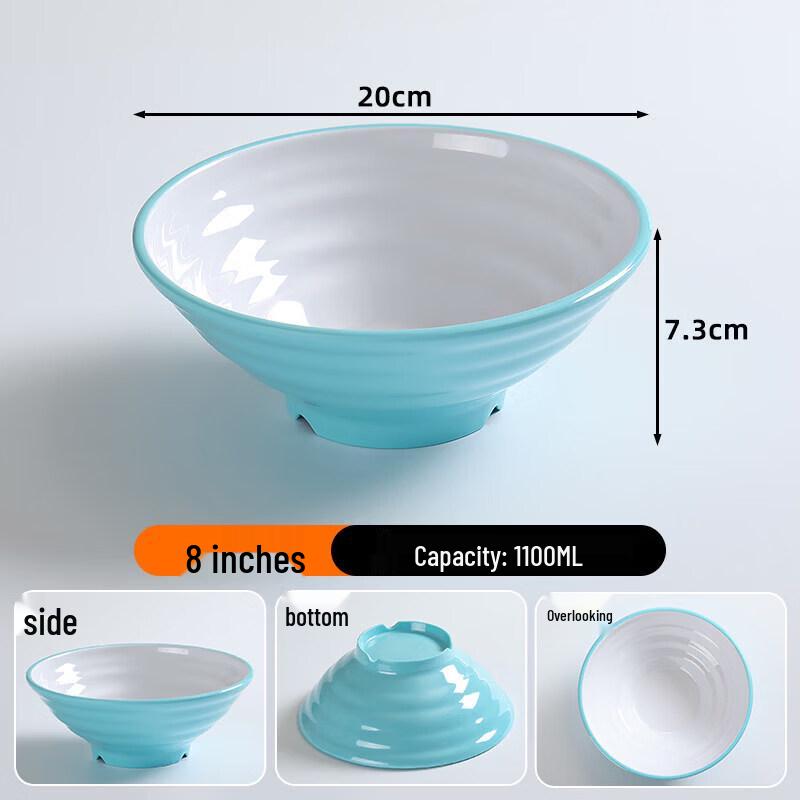 Qiwei Melamine Two-Tone Imitation Porcelain Noodle Bowl