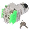 3 Position Key Operated Rotary Switch 2 Keys 22mm Mount LAY3720Y31
