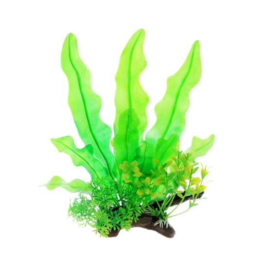 Künstliche Aquariumpflanze – Weich, Realistisch, Grün, 18 Cm Hoch, Mit Gegengewicht, Für Aquarium & Terrarium