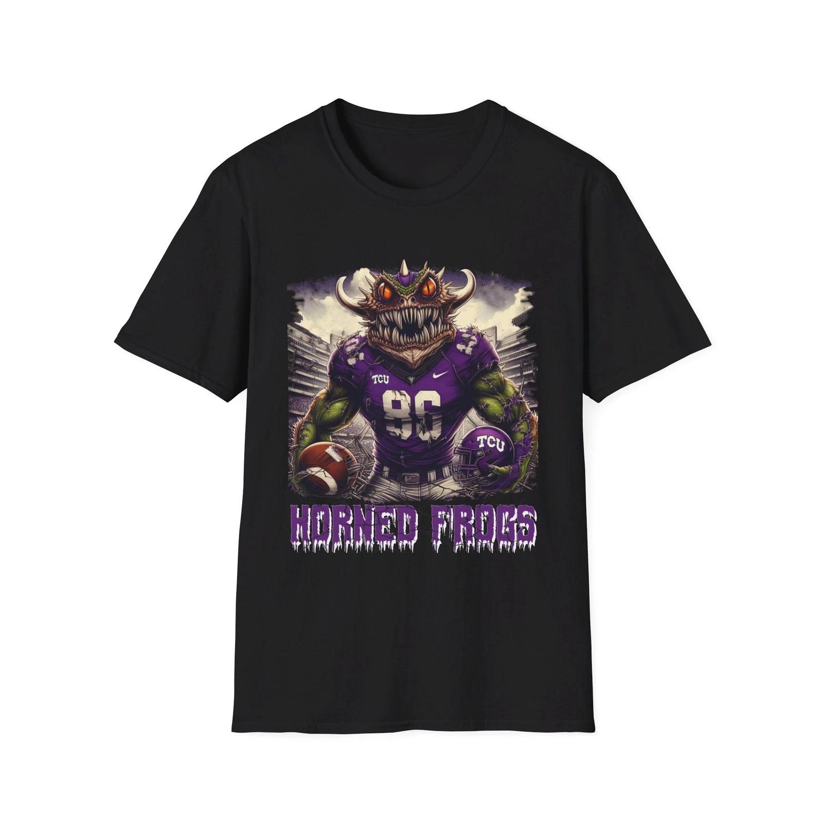 Футболка TCU Horned Frogs - Хэллоуинский Мэшап - Бойся Лягушку Стильно XXL
