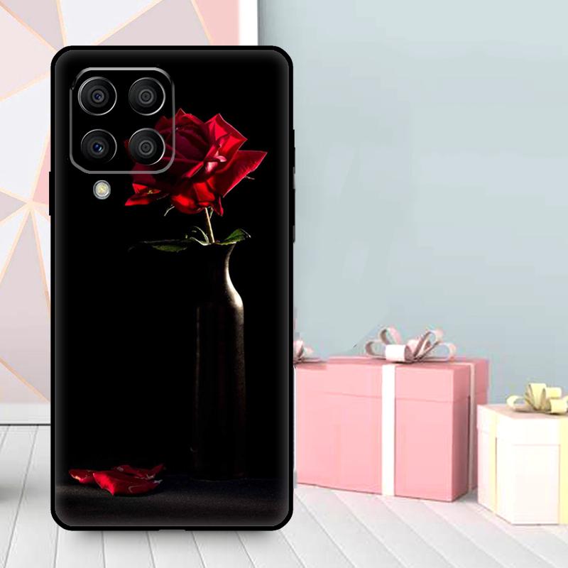 Beautiful Garden Red Roses Flowers Case For Samsung Galaxy M56 M52 M32 M53 M16 M11 M21 M31 M35 M12 M13 M14 M15 M36 M55 M34 M54