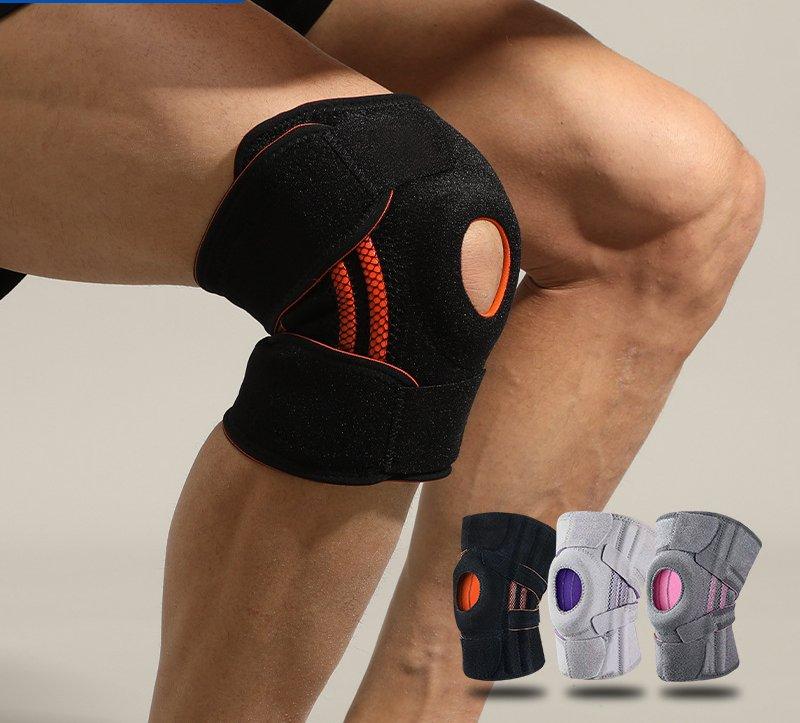 Professional Knee Brace Adjustable Compression Stabilizer Meniscus Protection for Hiking Running Basketball Black One Size
