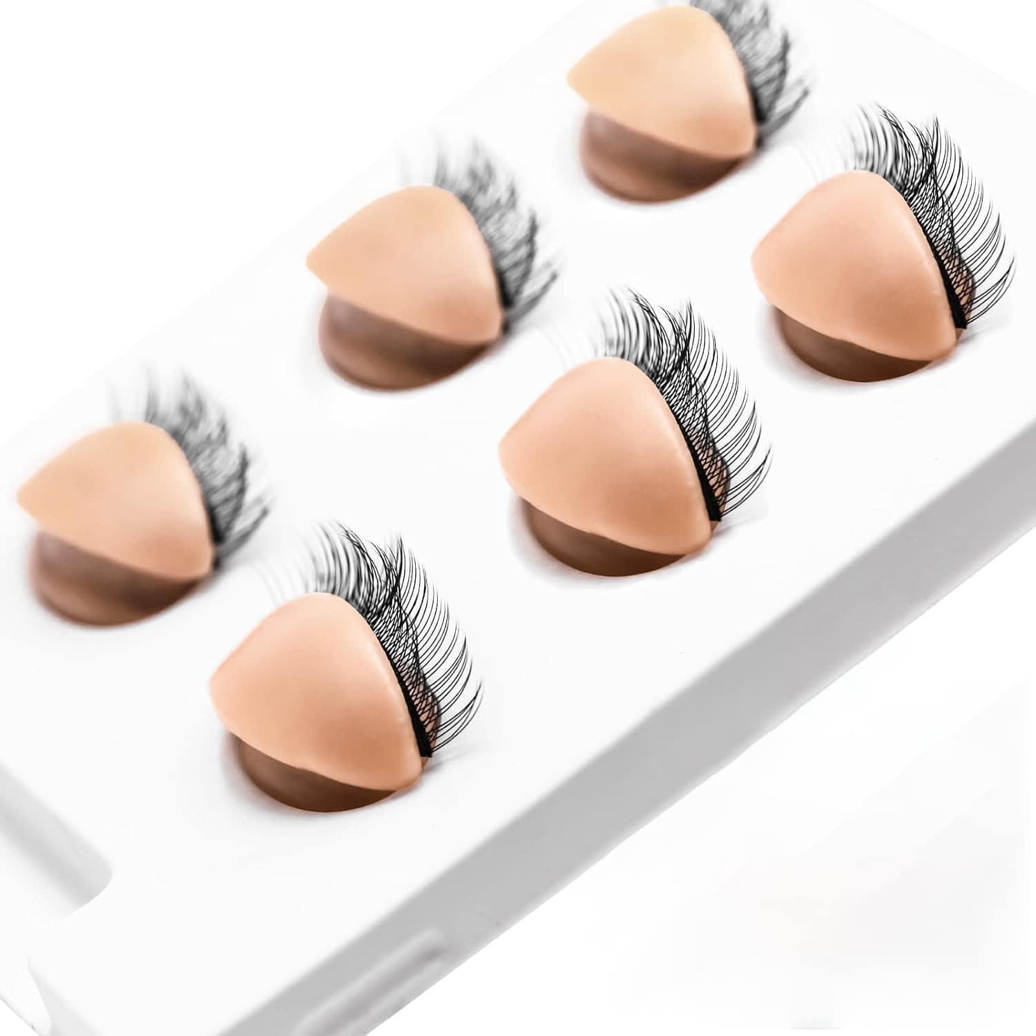 Двухслойные веки для тренировки наращивания ресниц, 3 пары съемных силиконовых моделей глаз с реалистичными ресницами для тренировки наращивания ресниц 3 pairs