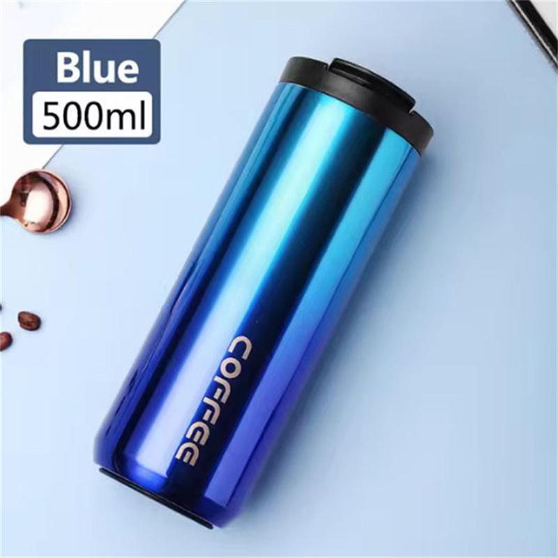500Ml Stainless Steel Coffee Thermos Bottle Thermal Mug Leakproof Car Vacuum Flasks Coffee Cup Travel Portable Insulated Bottles